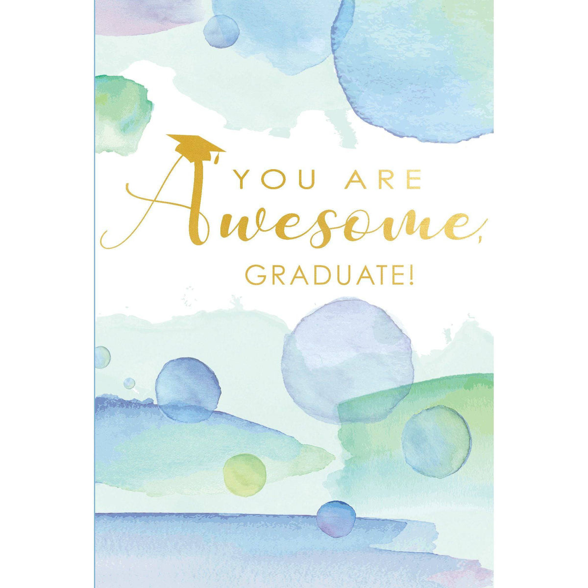 Watercolor dots graduation card by Pictura featuring vibrant, colorful dot patterns on a celebratory graduation-themed design.