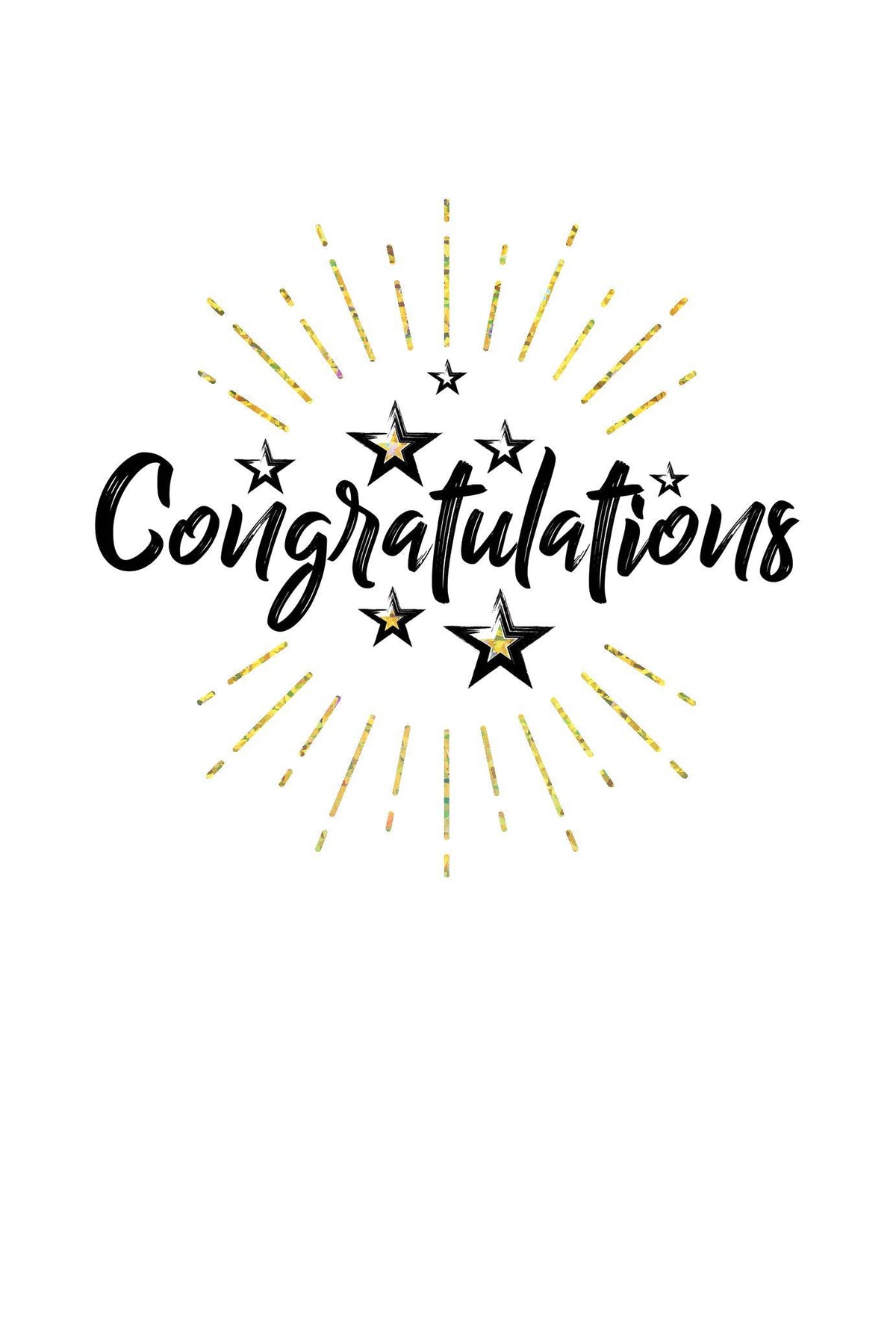 Pictura Starburst Congratulations Graduation Card with colorful design and embossed lettering for celebrating graduates.