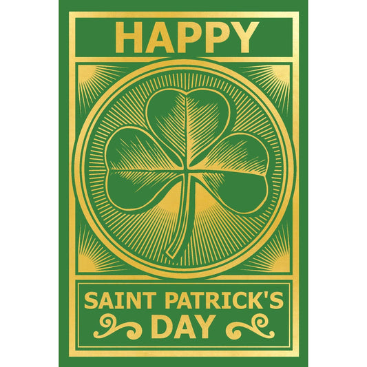Vintage Shamrock St. Patrick's Day card by Pictura featuring a festive shamrock design and St. Patrick's Day theme.