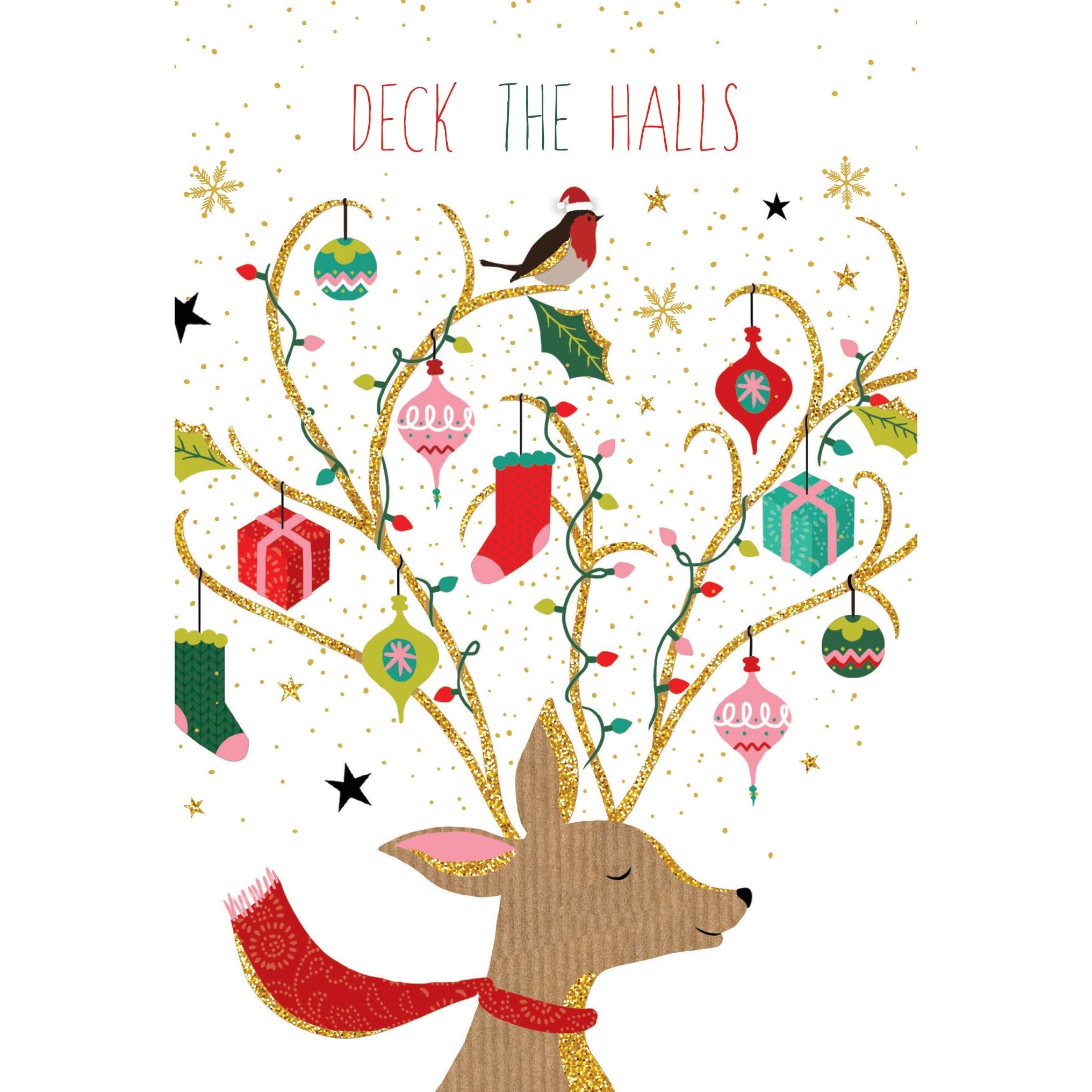 Decorated Antlers Christmas Card Sara Miller - Cardmore