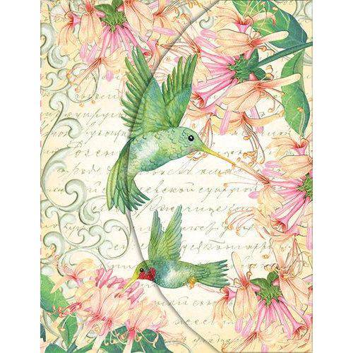 Pictura Hummingbird Sienna's Garden purse pad featuring a colorful hummingbird and floral design on soft fabric.