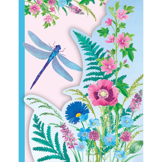 Pictura purse pad featuring a dragonfly and fern design, decorative cushion for protecting handbags and purses.