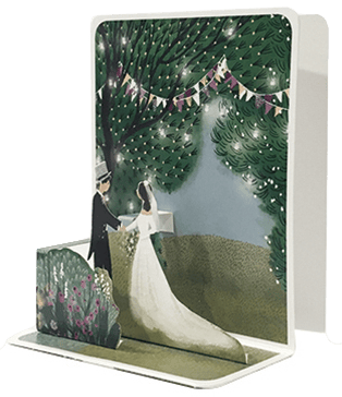 Pictura wedding small pop-up card featuring intricate paper design and elegant craftsmanship for special occasions.