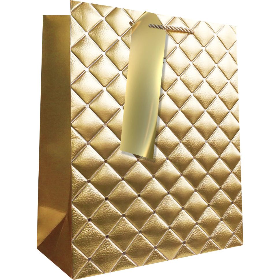 Medium Gift Bags - Gold Quilt