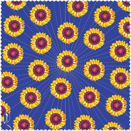 Pictura Sunflower Smart Cloth displayed flat, showcasing its vibrant sunflower pattern and soft, durable fabric for smart cleaning.