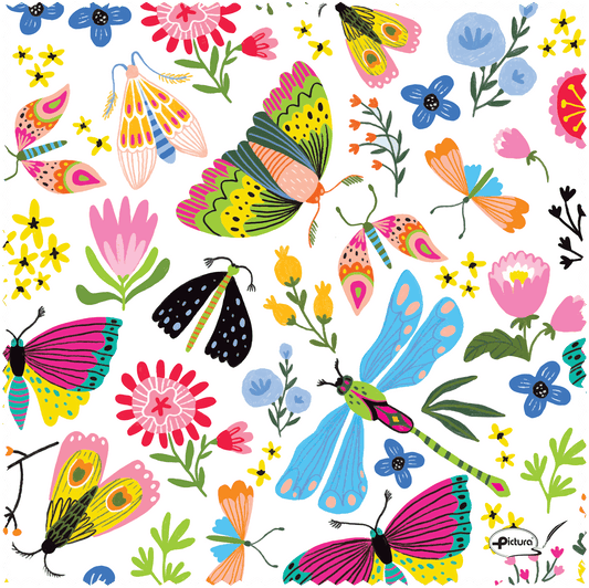 Pictura Butterfly Smart Cloths in vibrant colors, designed for cleaning and polishing delicate surfaces with advanced smart fabric technology.