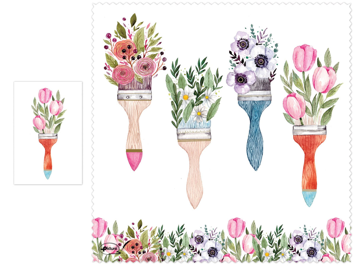 Pictura Flower Brush Smart Cloth showing a soft, colorful floral-patterned cleaning cloth with a textured surface for delicate cleaning.