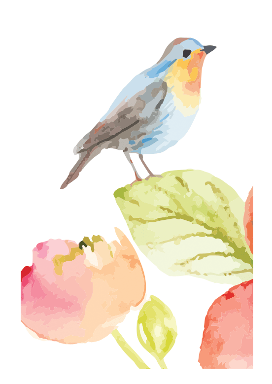 Pictura Watercolor Bird Smart Cloth, a decorative cloth featuring colorful watercolor bird design, laid flat for display.