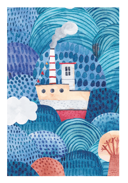 Pictura Nautical Seascape Smart Cloth with ocean-inspired design, soft fabric, and detailed nautical artwork on a sleek cloth.