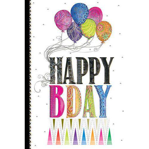 Colorful Happy Bday Balloons birthday card by Pictura featuring cheerful balloon illustrations for celebrating birthdays.