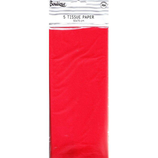 Red Pictura tissue paper sheet with crinkled texture for gift wrapping and craft projects.