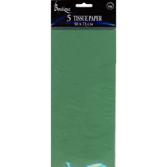Green AB PICTURA tissue paper folded with floral patterns, ideal for gift wrapping and craft projects.