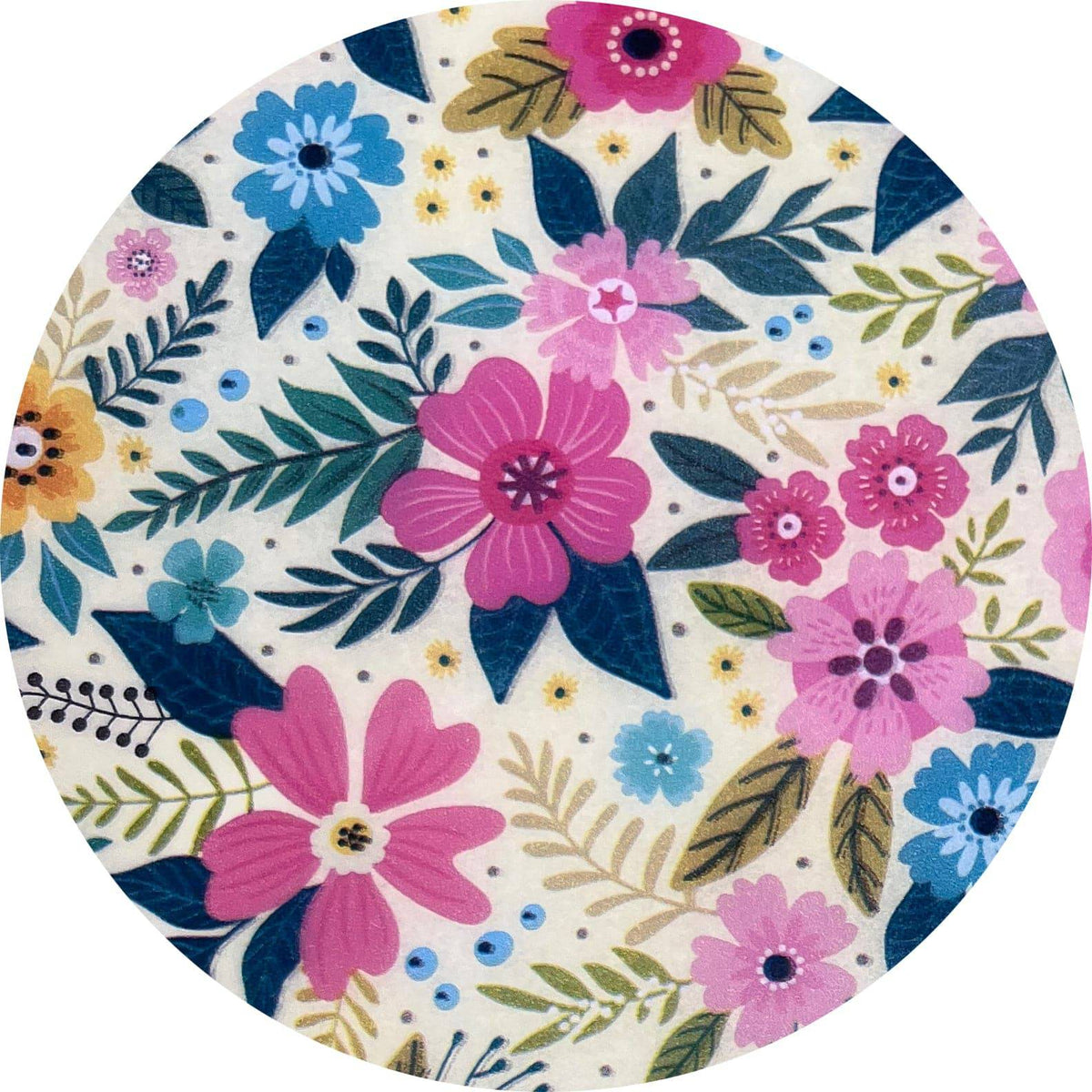 Colorful floral tissue paper by Party Partners, featuring vibrant flower patterns for gift wrapping and craft projects.