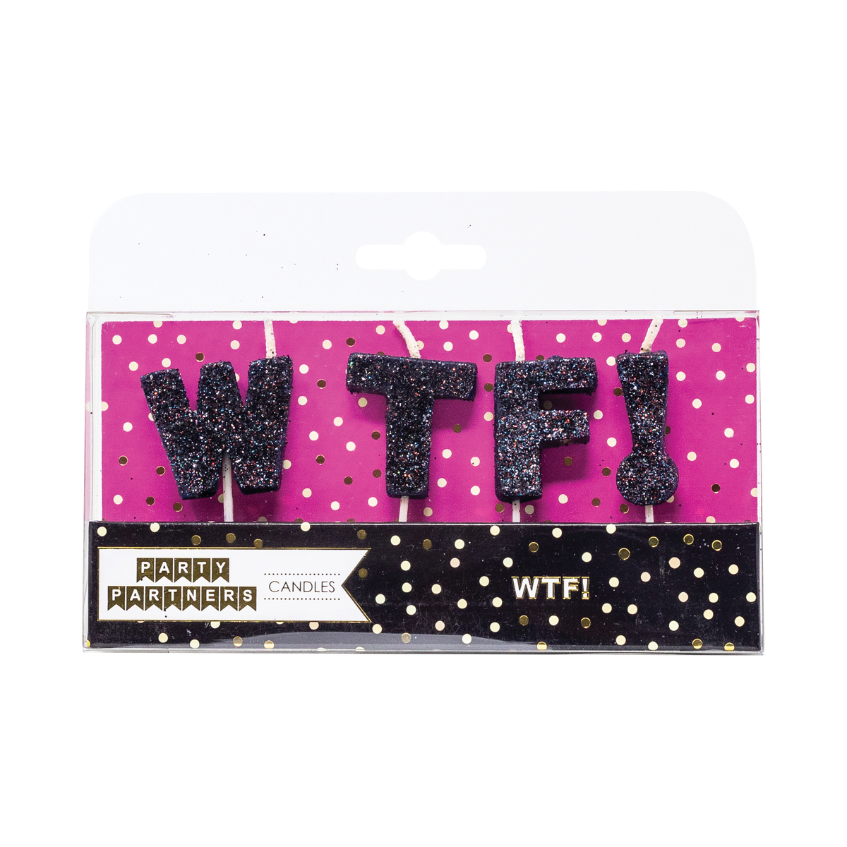 WTF! Glitter Letter Candle Set Party Partners