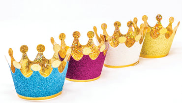 Mini Crown Party Hats by Party Partners, colorful small party hats with crown design, perfect for celebrations and events.