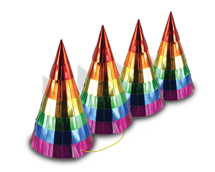 Rainbow Bling Party Hats Party Partners - Cardmore