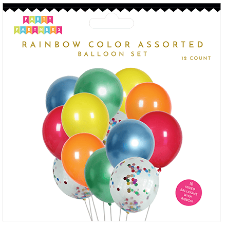 Colorful rainbow tissue fan balloon set by Pictura, featuring vibrant balloon-shaped decorations for festive celebrations.
