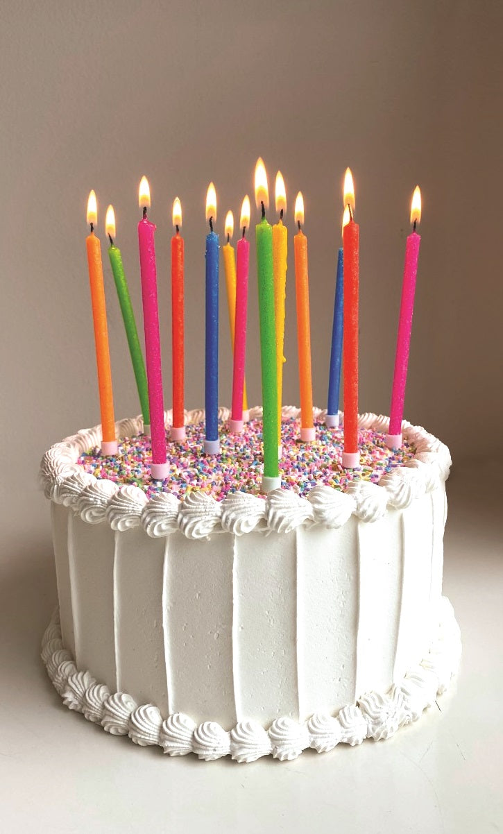 Neon Tall Glitter 16 Candle Set Party Partners - Cardmore