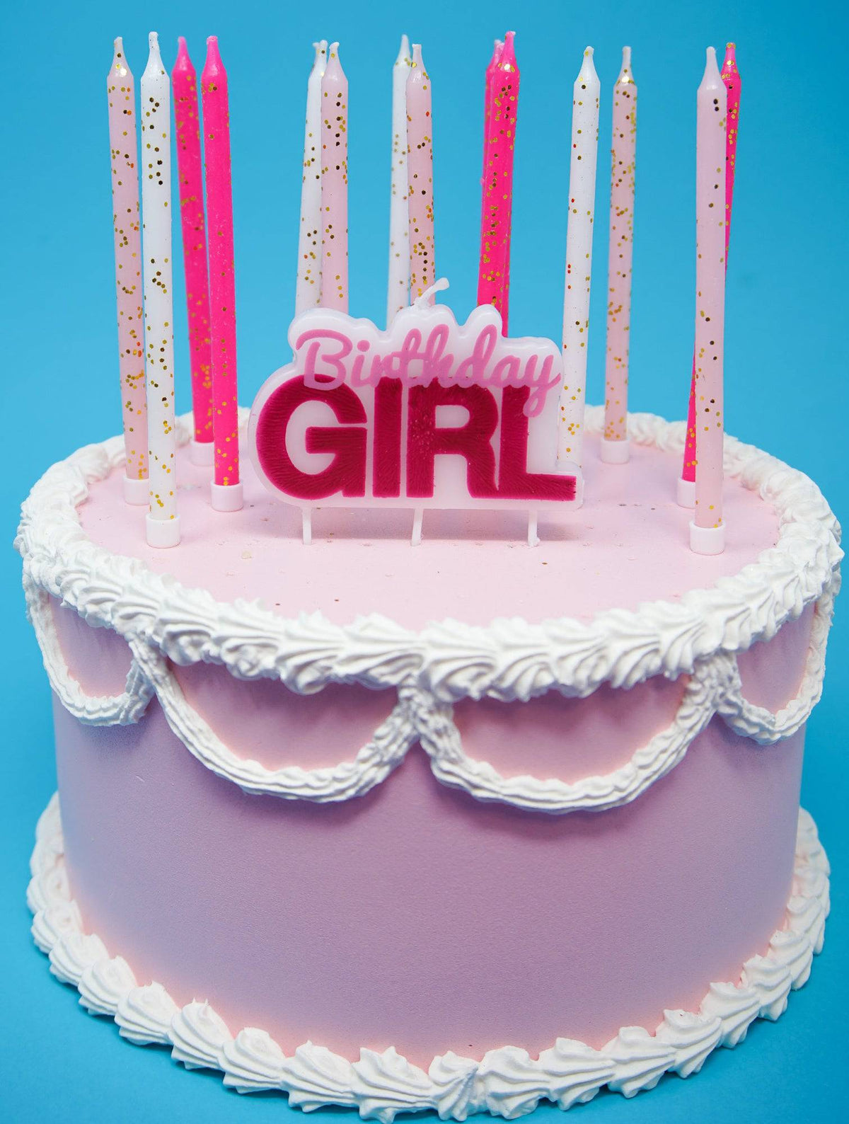 Birthday Girl candle block from Party Partners candle set, featuring colorful wax candles for birthday celebrations.