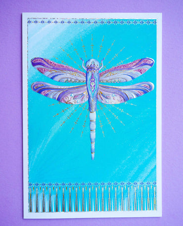 Colorful dragonfly birthday card from Pictura featuring vibrant illustrations, perfect for celebrating special occasions.