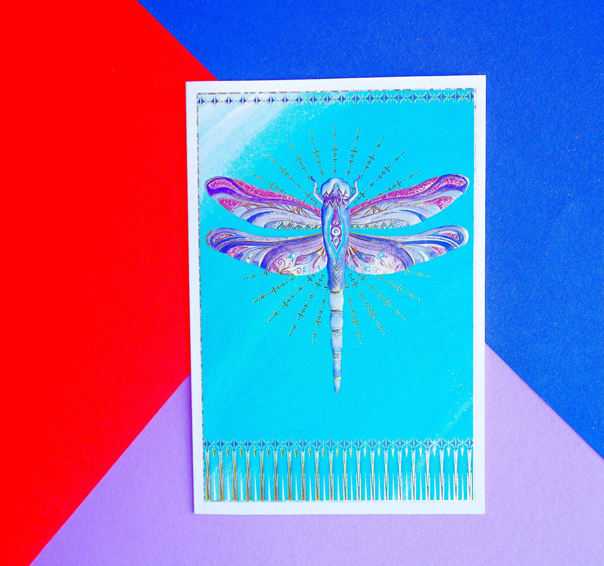 Pictura Dragonfly Birthday Card featuring a colorful illustration of a dragonfly on a decorative background, perfect for celebrating birthdays.