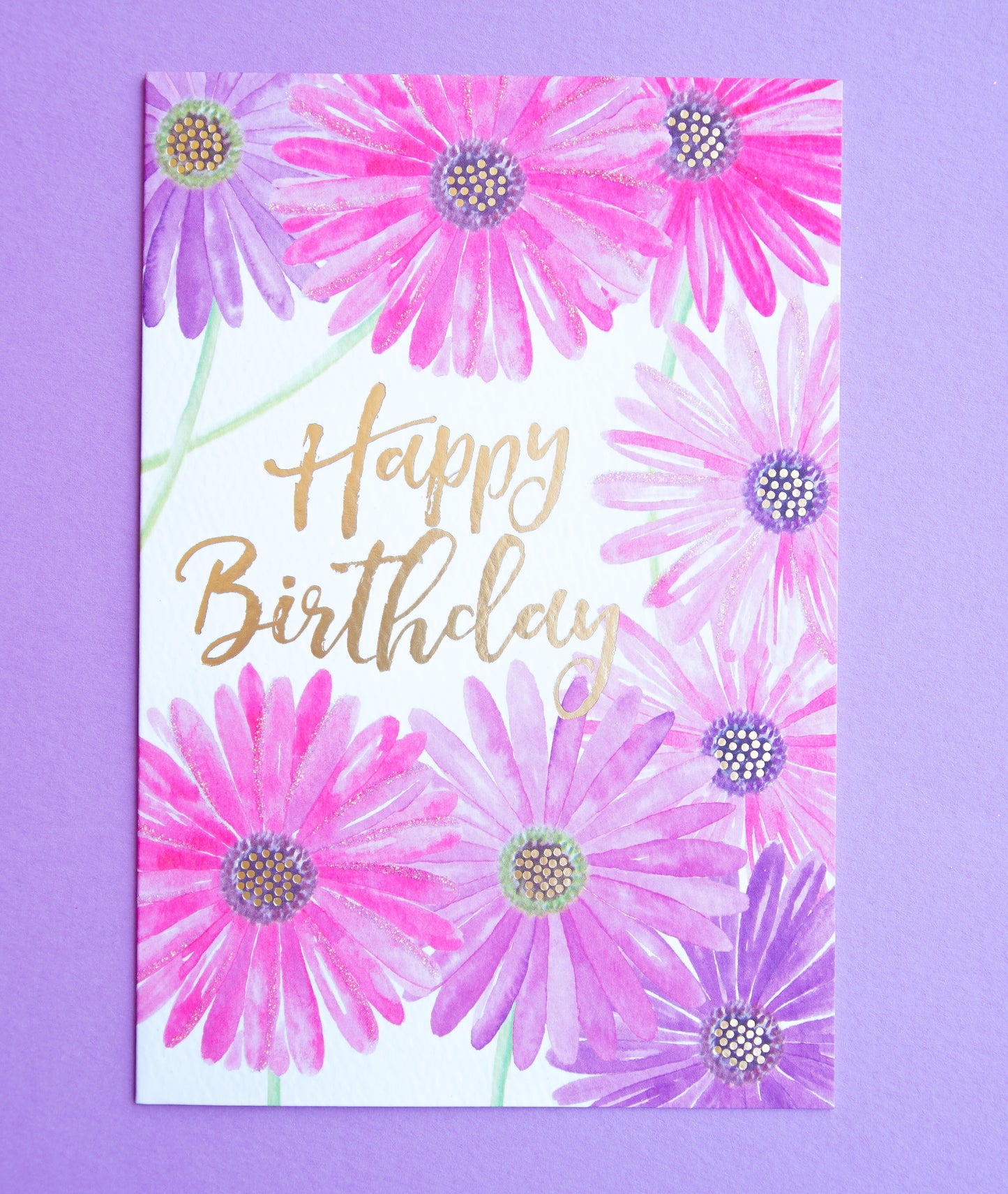 Pink & Purple Daisies Birthday Card - Cardmore