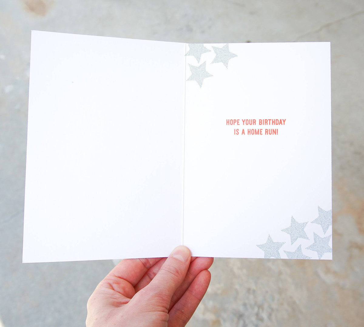 Pictura Baseball Stars birthday card featuring colorful baseball illustrations, perfect for celebrating sports fans' special day.