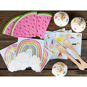 Watermelon-themed Party Partners napkins displayed with bright watermelon print, perfect for summer parties and gatherings.