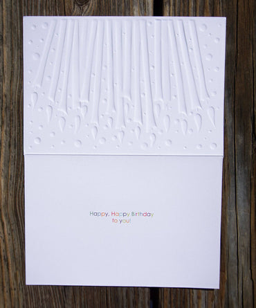 Pictura birthday candles card featuring colorful candle illustrations, perfect for celebrating special occasions.