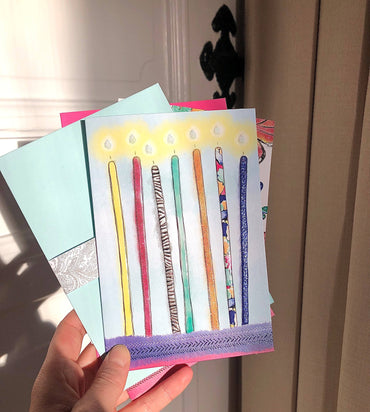 Pictura Tall Candles Birthday Card featuring colorful illustrated candles and festive design for celebrating birthdays.