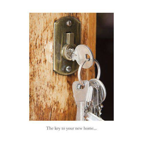 Pictura Keys at the Front Door Congratulations Card for new home, featuring a key and door motif for everyday greeting cards.