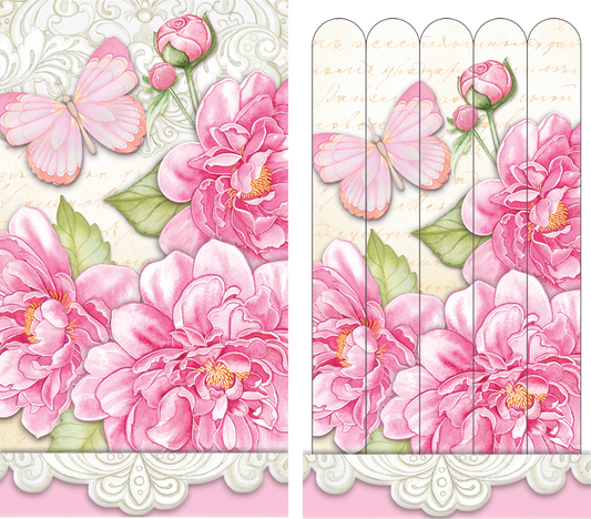 Pink butterfly emery board from Sienna's Garden by Pictura, designed for nail filing and beauty care.