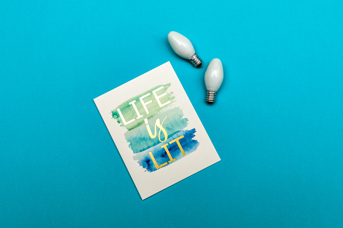 Pictura Life Is Lit From Me To You birthday card, colorful design with celebratory message for special occasions