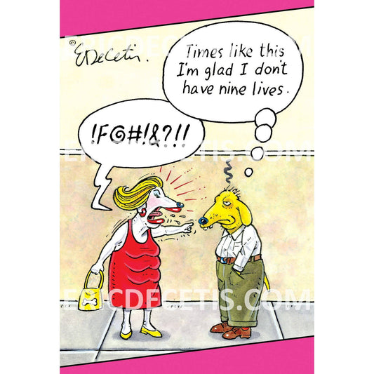 Pictura Dogs Arguing birthday card featuring cartoon dogs arguing, suitable for everyday greetings and humorous occasions.