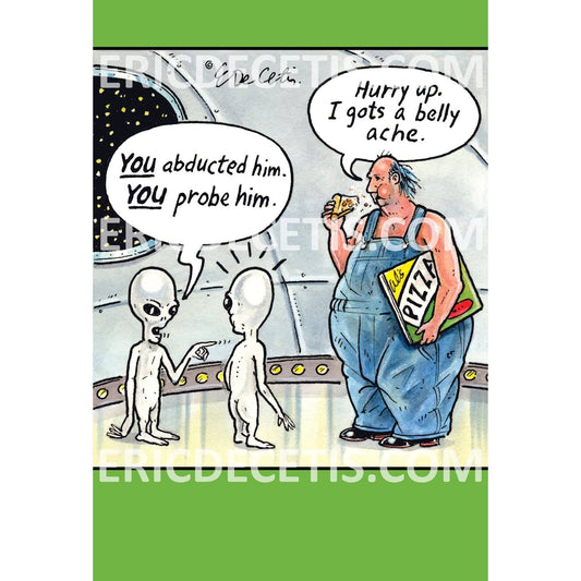 Pictura You Probe Him birthday card by Eric Decetis featuring humorous handwritten-style text and playful birthday message.