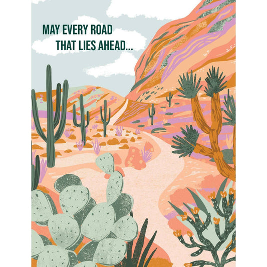 Desert-themed birthday card from Pictura featuring warm colors and desert landscape design, suitable for sending birthday wishes.