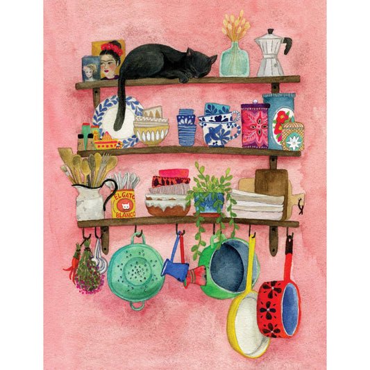 From Me To You birthday card featuring colorful kitchen shelves design, by Pictura, with festive and decorative imagery.