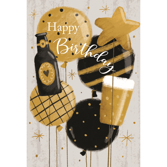 Pictura Beer Balloons birthday card featuring colorful illustrated balloons and festive design for celebrating special occasions.