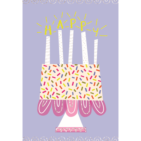 Pictura Happy Candles Cake birthday card featuring colorful candles and cheerful design, perfect for celebrating birthdays.
