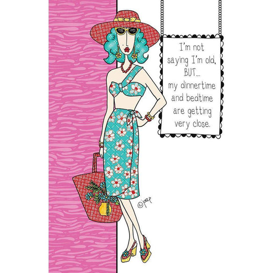 Pictura "I'm Not Saying" birthday card featuring Dolly Mamas design, colorful illustration on a cheerful greeting card.