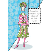 Pictura Future Self Birthday Card featuring a Dolly Mamas design, with colorful illustrations and cheerful message on the front.