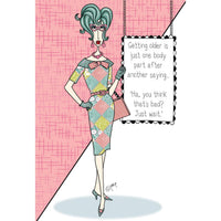 Colorful Dolly Mamas birthday card featuring playful illustrations of a body parts design, perfect for celebrating special occasions.