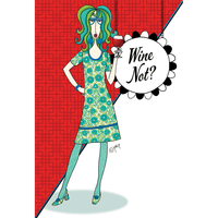 Pictura Dolly Mamas "Wine not?" birthday card featuring playful design, perfect for celebrating with friends.