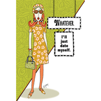 Pictura Date Myself Birthday Card featuring Dolly Mamas, colorful design, and playful artwork for celebrating birthdays.