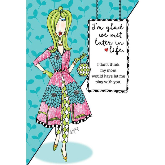 Colorful Dolly Mamas Later In Life Birthday Card from Cardmore featuring vibrant illustrations and cheerful birthday message.