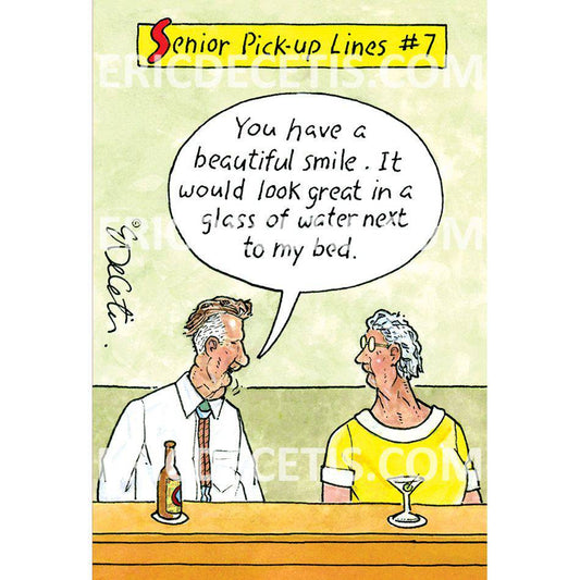 Eric Decetis Pick Up Lines birthday card from Pictura featuring playful, humorous illustrations on an everyday card design.