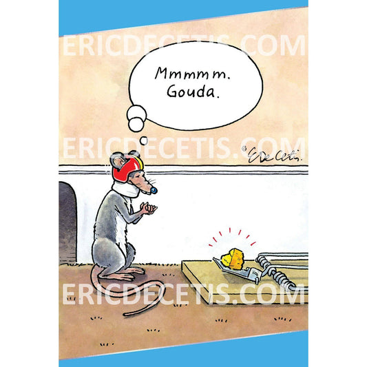 Pictura Rat Helmet Birthday Card featuring a whimsical illustration of a rat wearing a helmet, perfect for special occasions.