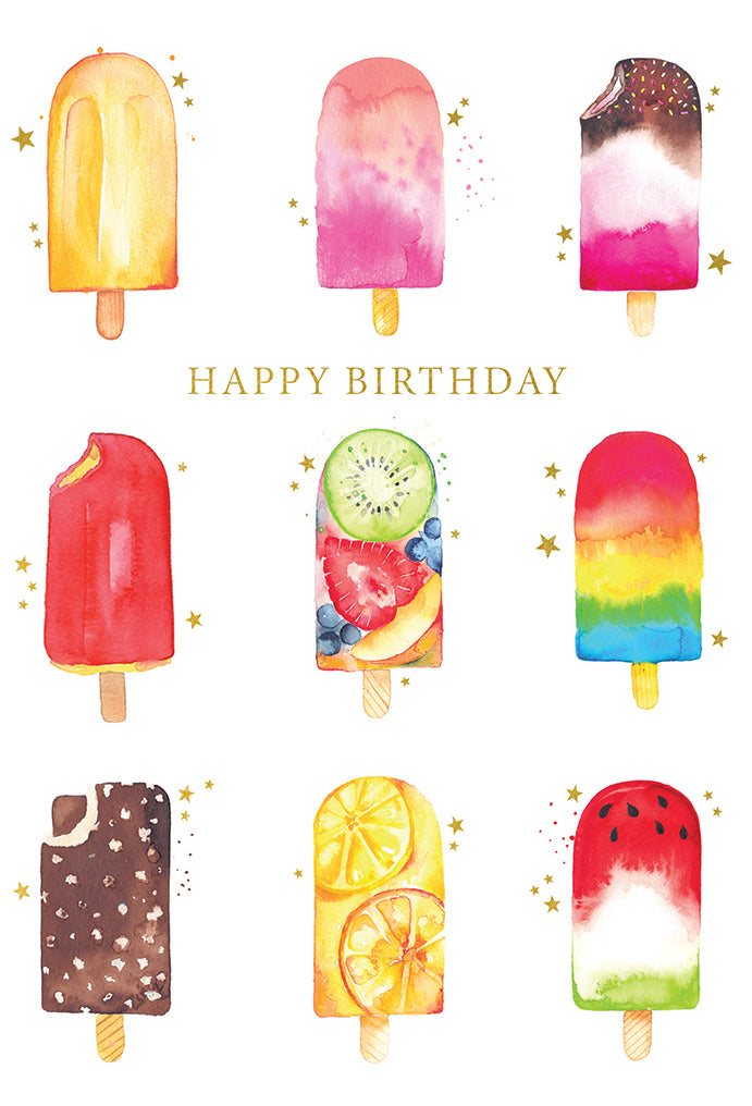 Colorful Ice Pops Birthday Card