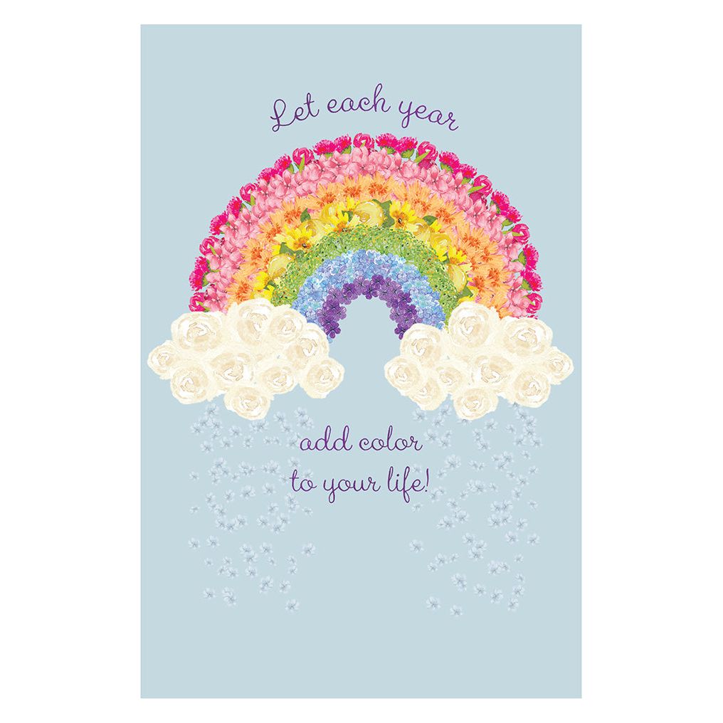 Floral Rainbow Birthday Card