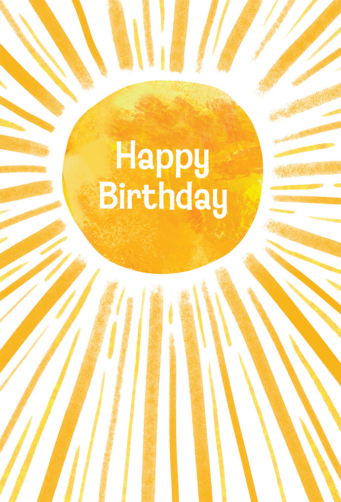 Bright Yellow Sun Birthday Card